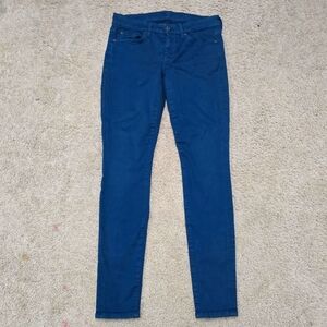 Women's 7 For All Mankind Pants Size 26 (28x31) Guinevere Teal Blue Skinny Jeans